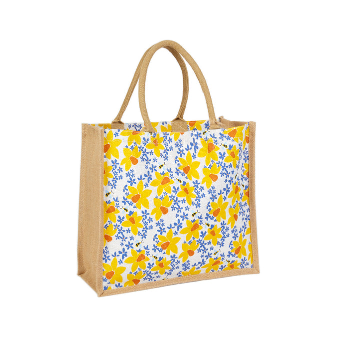 Daffodil & Bee Jute Bag – Marie Curie Online Shop