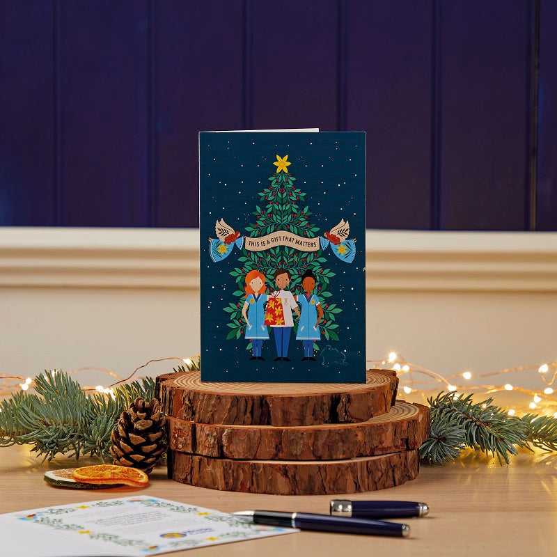 Marie Curie Weihnachtskarten – Charity-Karten Mit Frosted River Design, 12 Stück Inkl. Umschläge