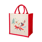 Folk Fox Jute Bag (Medium)