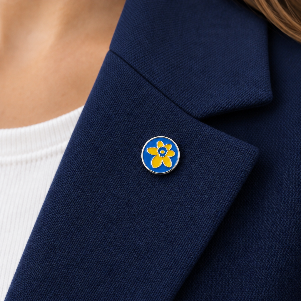 Marie Curie Wedding Favours with Logo Pins (pack of 10)
