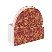Folk Woodland Coasters (Red & Gold)
