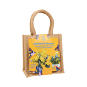 Marie Curie Daffodil and Muscari Bulbs in Jute Gift Bag