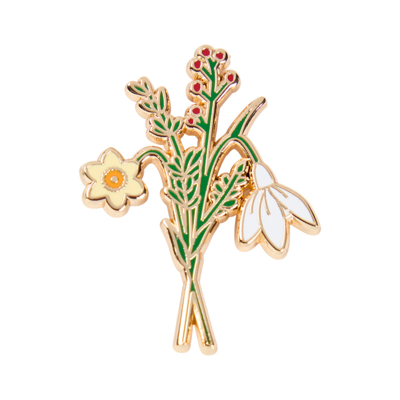Snowdrop & Berries Marie Curie Pin