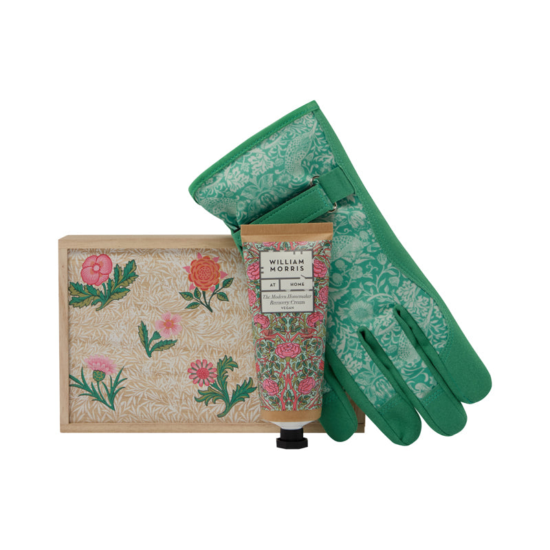 Marie Curie William Morris Gardening Gloves Set in Wooden Box