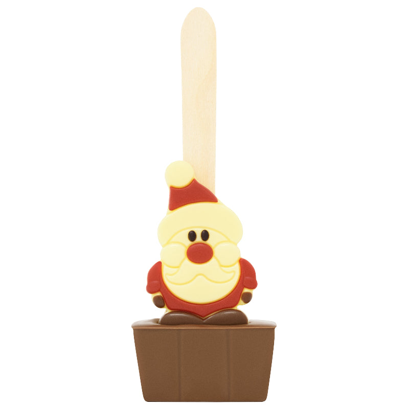 Christmas Santa hot chocolate spoon - milk chocolate