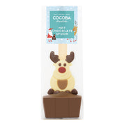 Christmas Reindeer hot chocolate spoon - milk chocolate