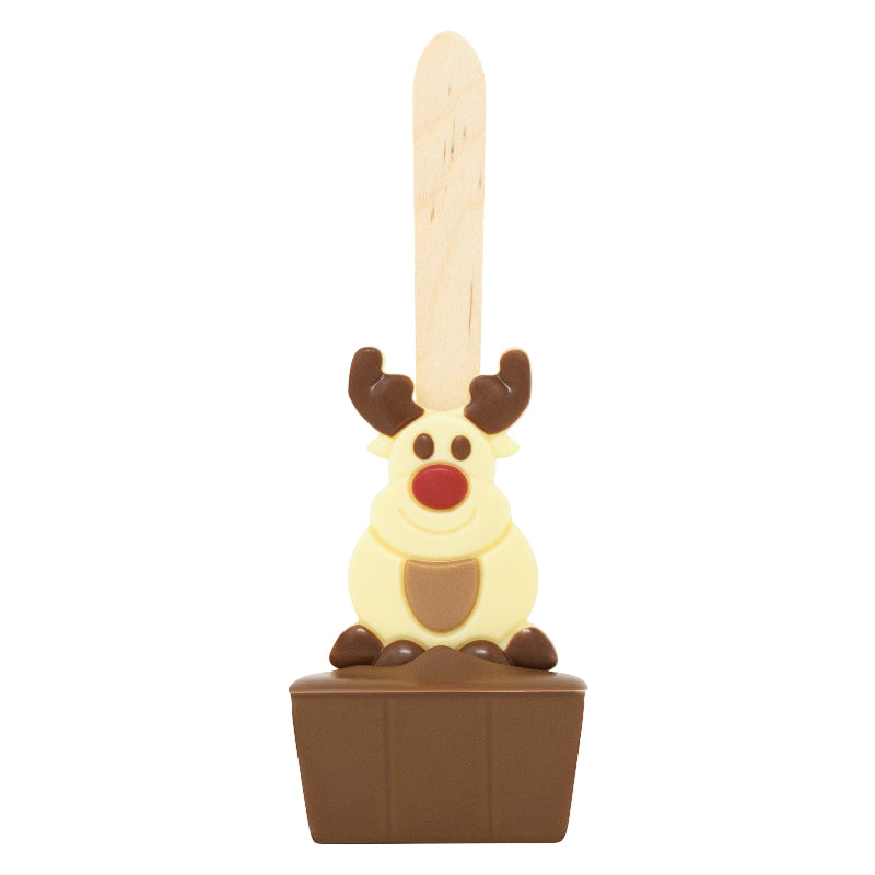 Christmas Reindeer hot chocolate spoon - milk chocolate