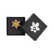 Marie Curie Gold Daffodil Head Brooch