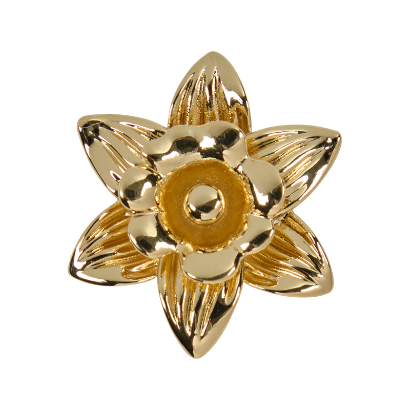 Marie Curie Gold Daffodil Head Brooch