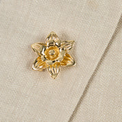 Marie Curie Gold Daffodil Head Brooch
