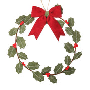Green Felt Holly Wreath