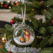 Robins In Glass Bauble
