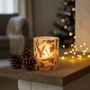 Holly Frosted Tea Light Holder