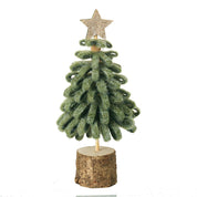 Tree With Star & Wood Base