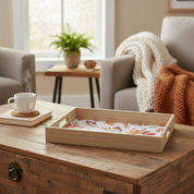 Robin And Leaves Pattern Tray
