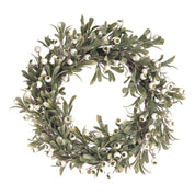 Green Leaves & White Berry Wreath