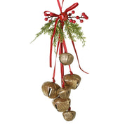 Christmas Bells Red Ribbon Hanger 