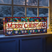 Merry Christmas Stained Glass Light