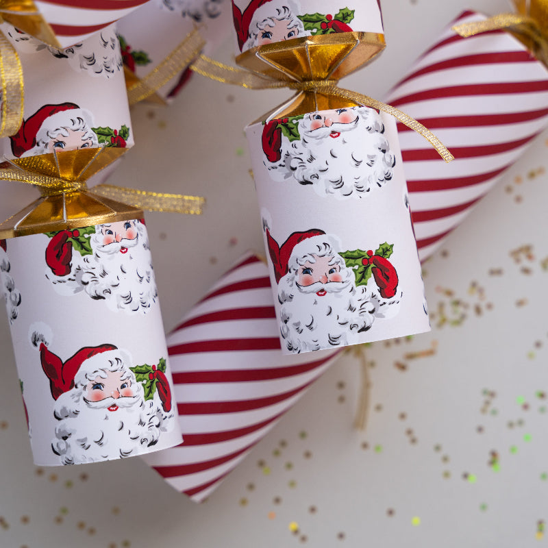 Stripy santa festive crackers (12pcs)