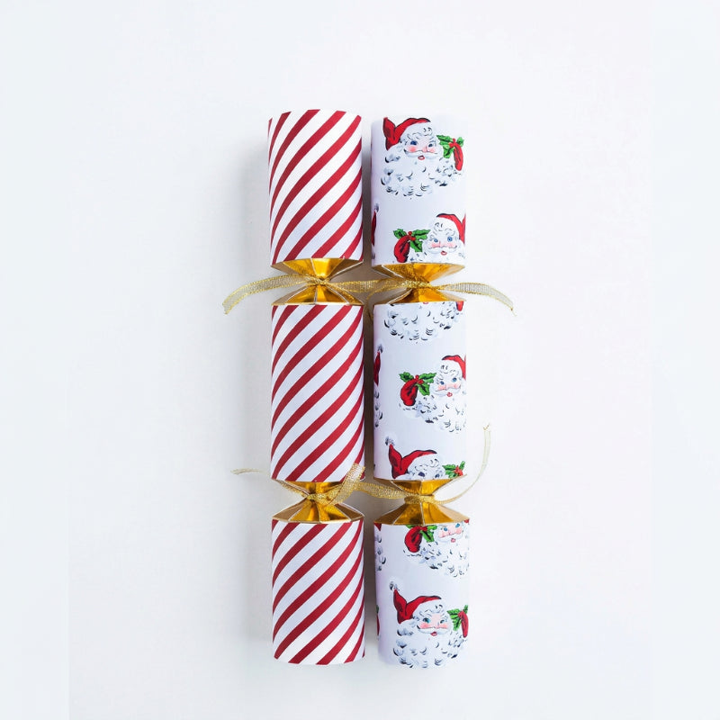 Stripy santa festive crackers (12pcs)