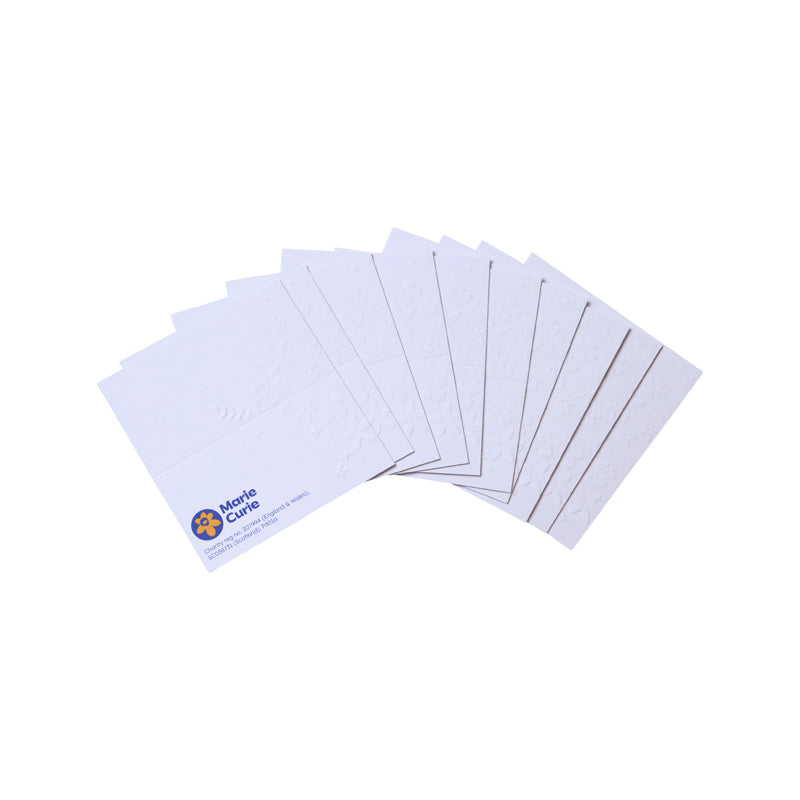 Floral Embossed Place Cards - Pack of 10