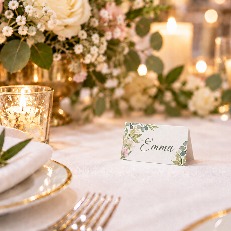Foliage Green Place Cards - Pack of 10