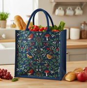 Robin Print Jute Bag