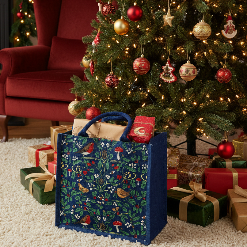 Robin Print Jute Bag
