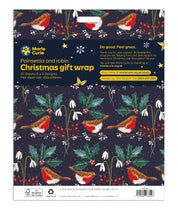 Poinsettia & Robin Flat Wrap - 10 sheets (5 of each)