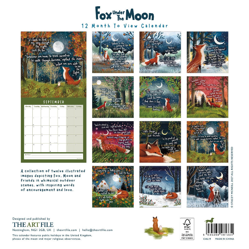 Fox under the Moon 2027 Calendar