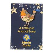 Marie Curie Christmas Robin Pin
