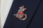 Marie Curie Festive Cat Pin