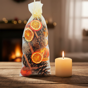 Large cone, orange and cinamon organza bag