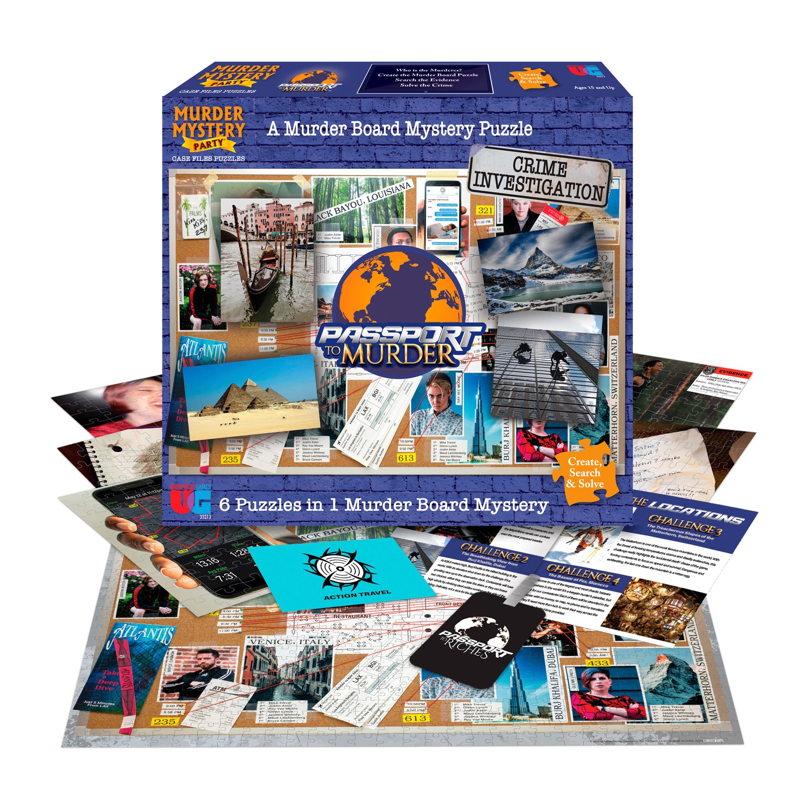 Murder Mystery Party Case Files Puzzle - Passport to Murder