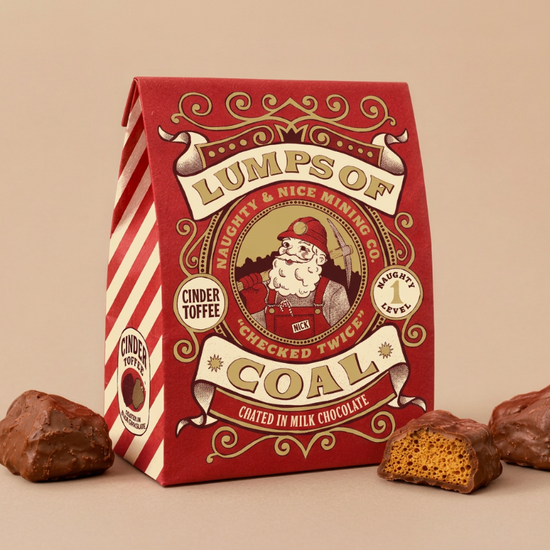 Lumps of Coal Milk Chocolate Cinder Toffee