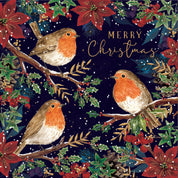 Robin and Berries  Christmas Cards - 10 Pack
