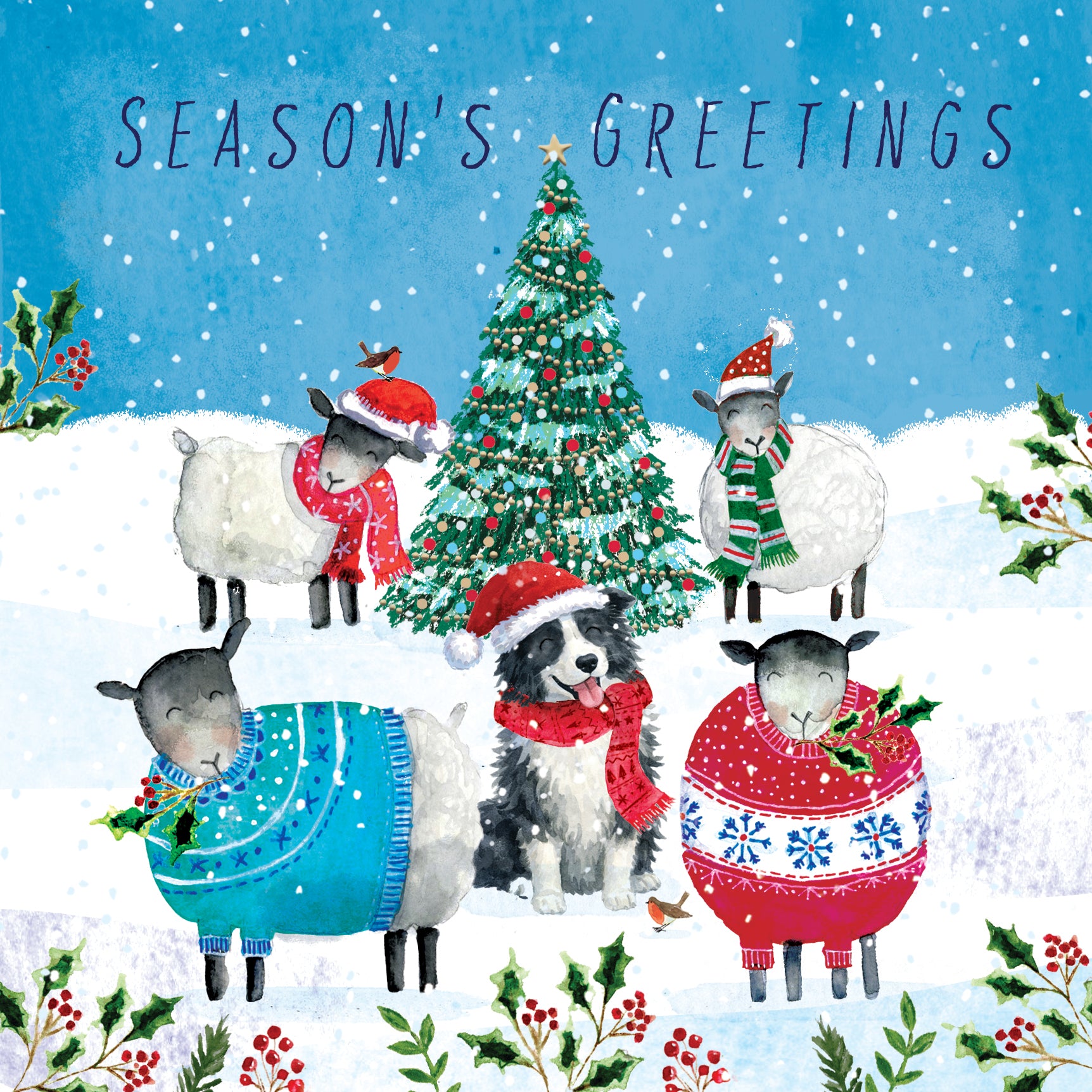 Wooly Greetings Christmas Cards - 10 Pack