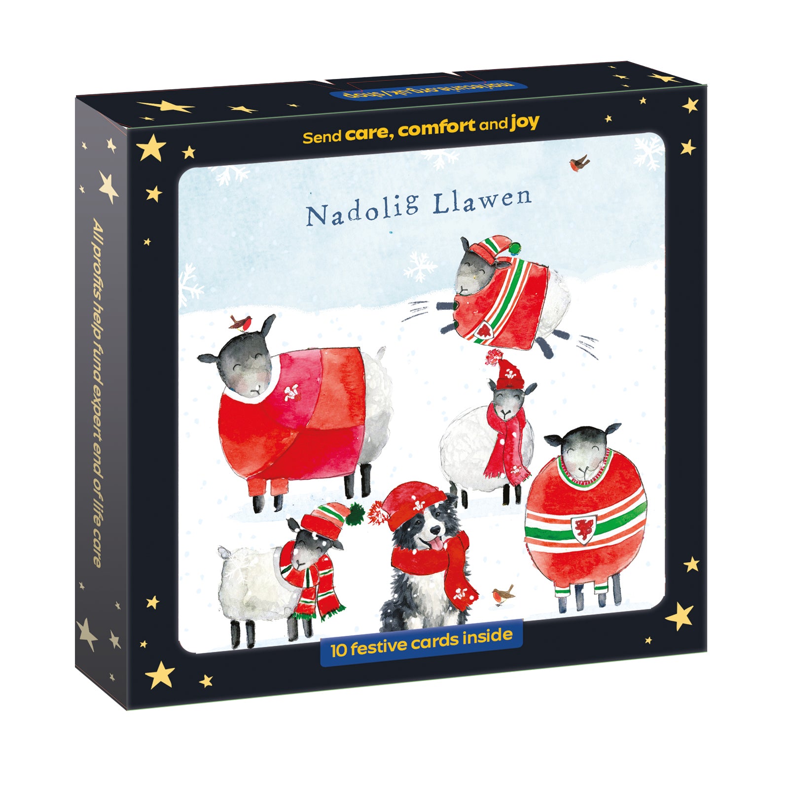 Welsh Christmas sheep Christmas Cards - 10 Pack