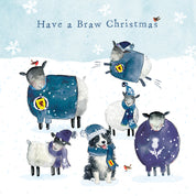 Scottish Christmas Sheep Christmas Cards - 10 Pack