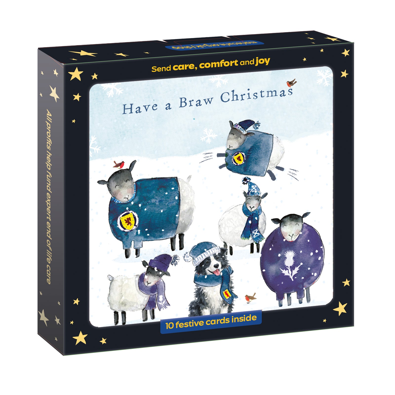 Scottish Christmas Sheep Christmas Cards - 10 Pack