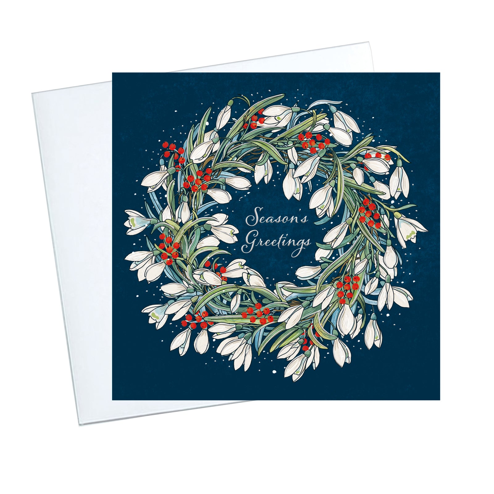 Snowdrop Wreath Christmas Cards - 10 Pack