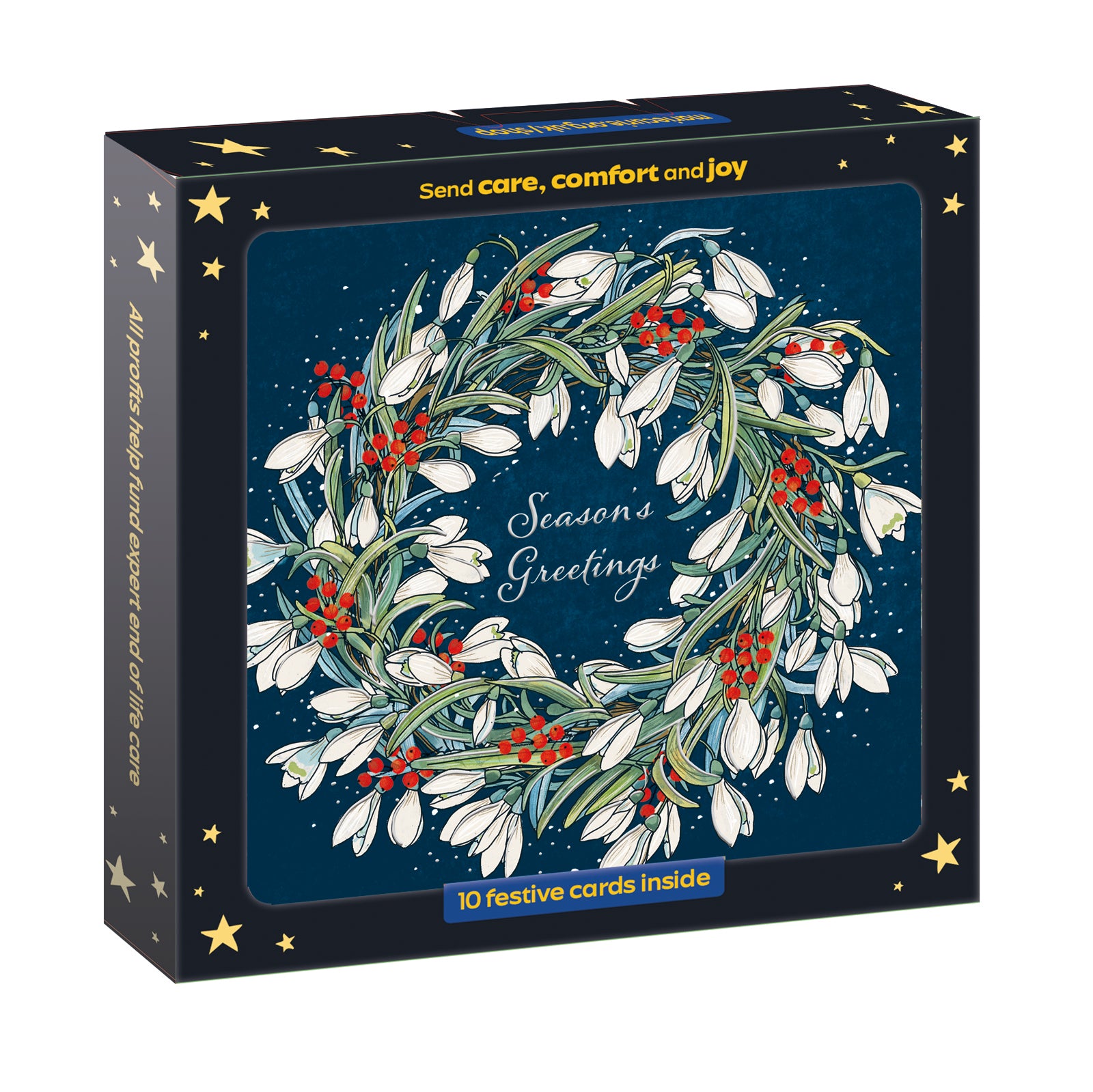 Snowdrop Wreath Christmas Cards - 10 Pack