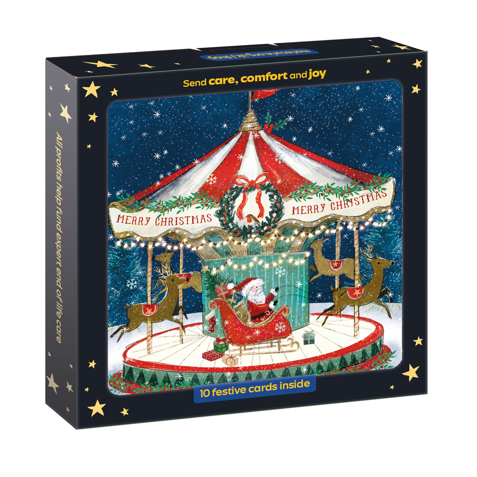 Santas Carousel Christmas Cards - 10 Pack