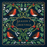 Arts & Crafts Robin Christmas Cards - 10 Pack
