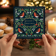 Arts & Crafts Robin Christmas Cards - 10 Pack