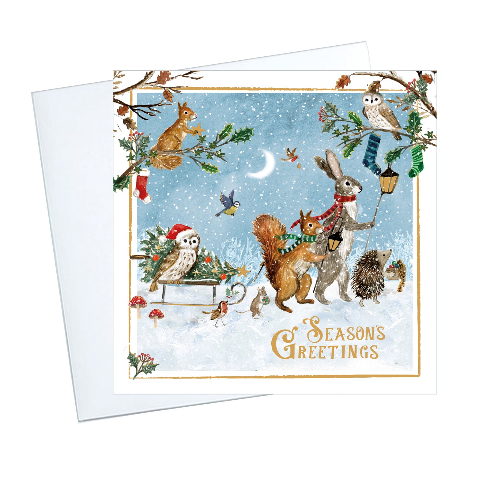 Woodland Carollers Christmas Cards - 10 Pack