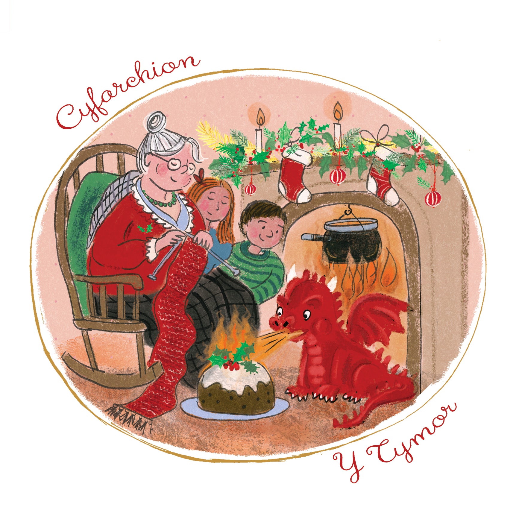 Welsh Chirstmas Dragon Christmas Cards - 10 Pack