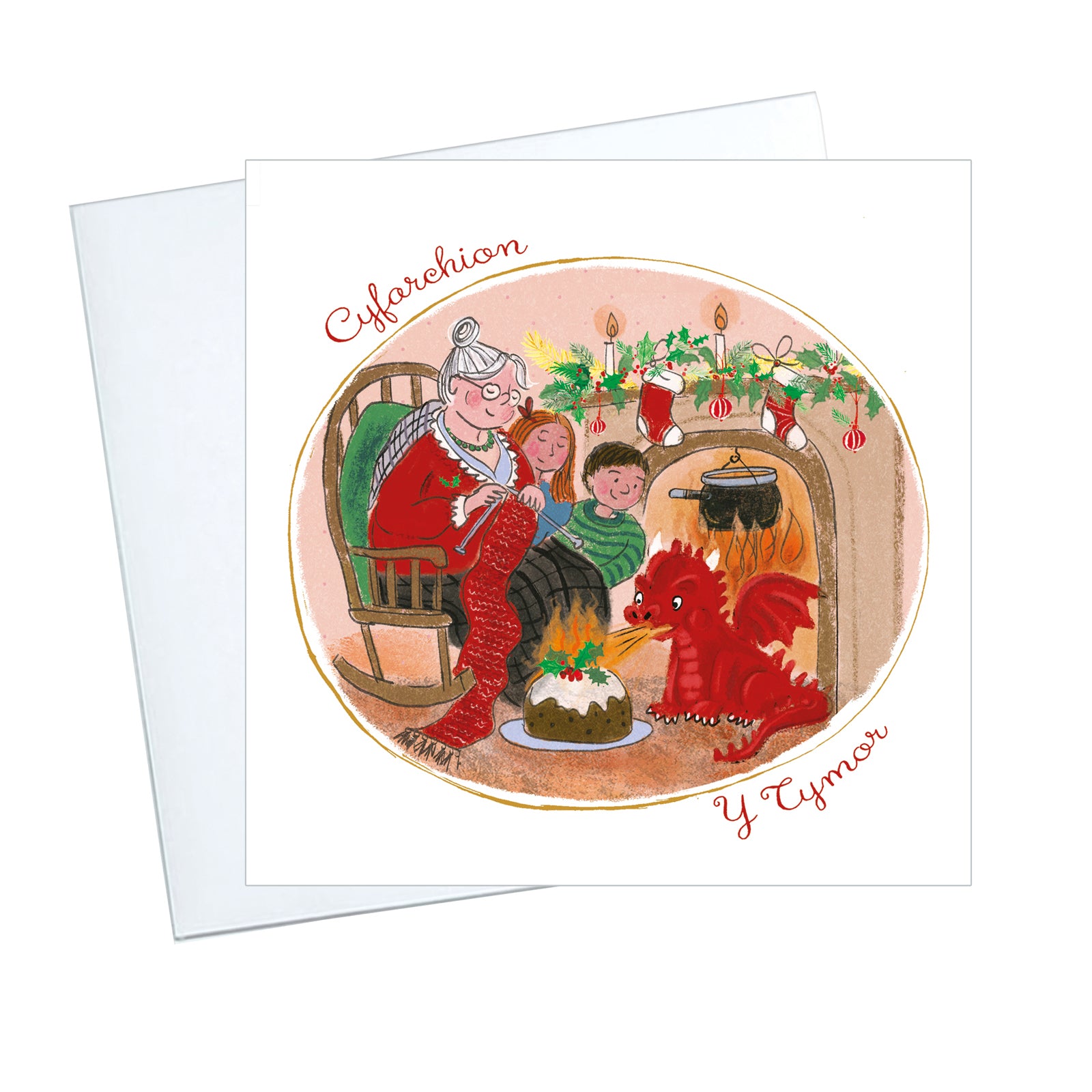 Welsh Chirstmas Dragon Christmas Cards - 10 Pack
