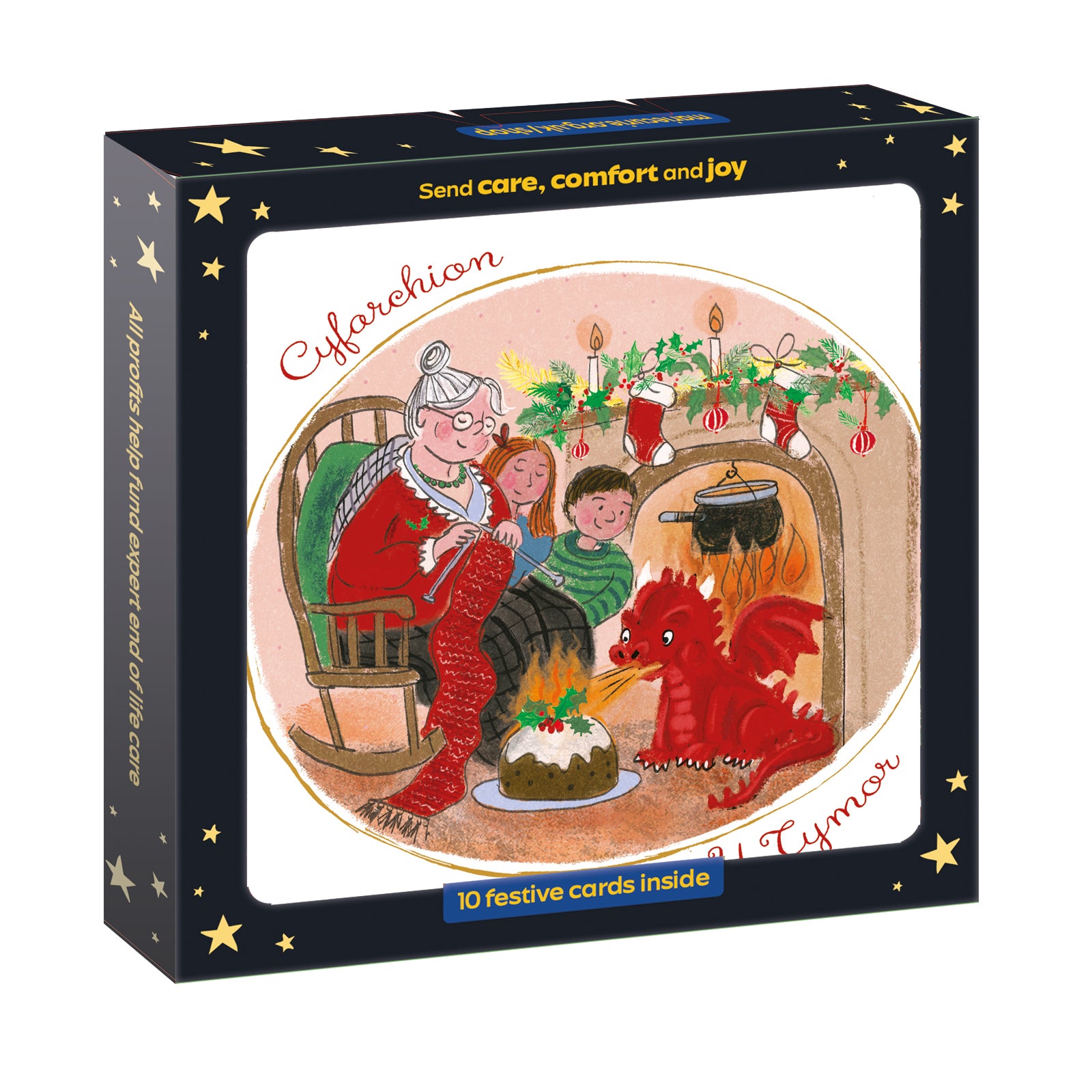 Welsh Chirstmas Dragon Christmas Cards - 10 Pack