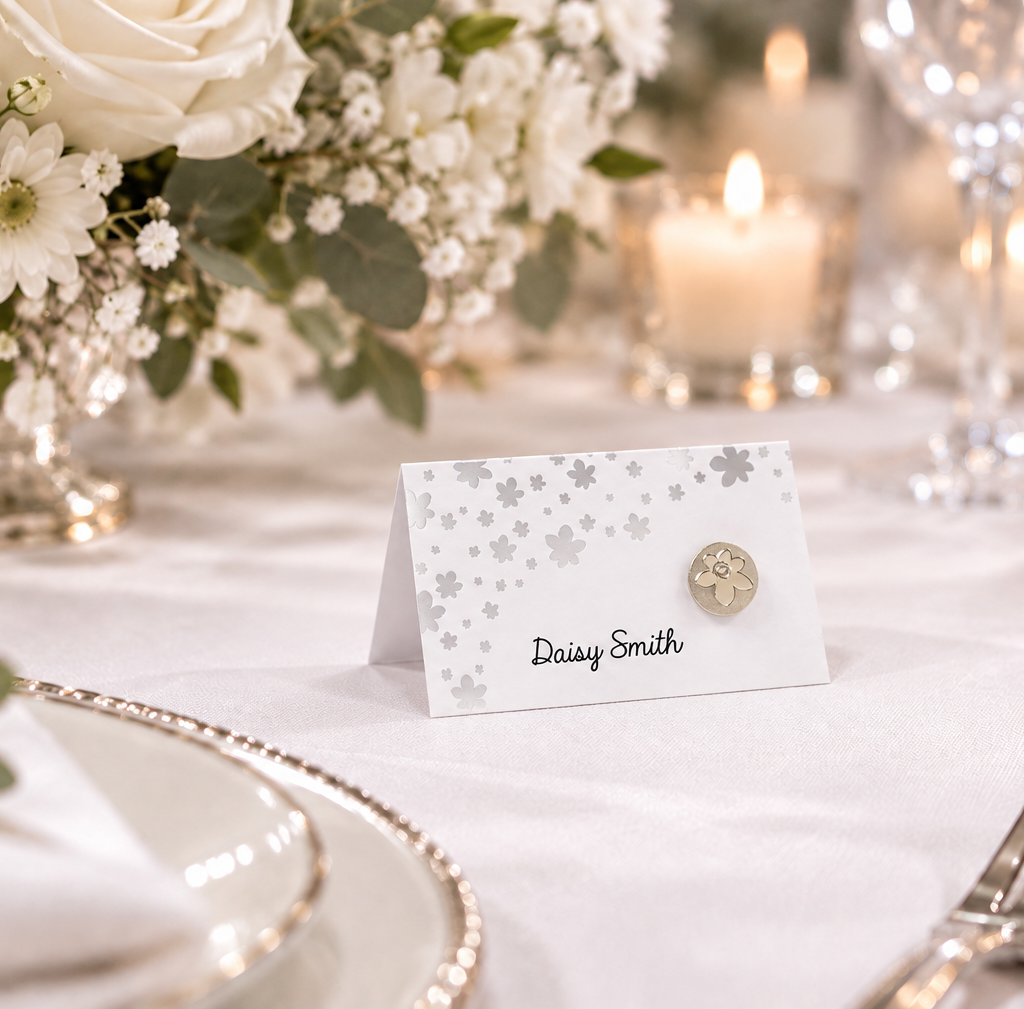 Marie Curie Silver Wedding Favours with Pins (pack of 10)
